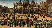 Gentile Bellini Procession of the True Cross in Piazza San Marco painting